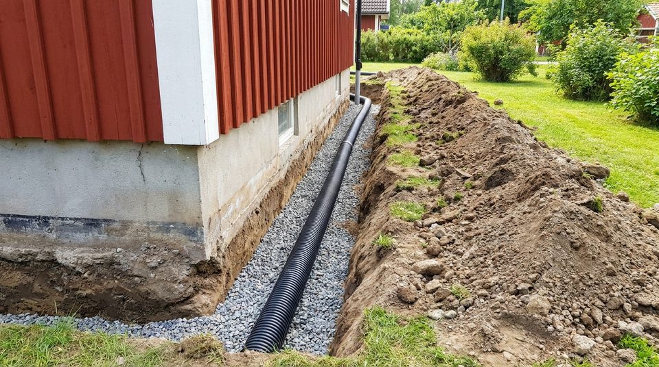 Fuktskydd på källarvägg