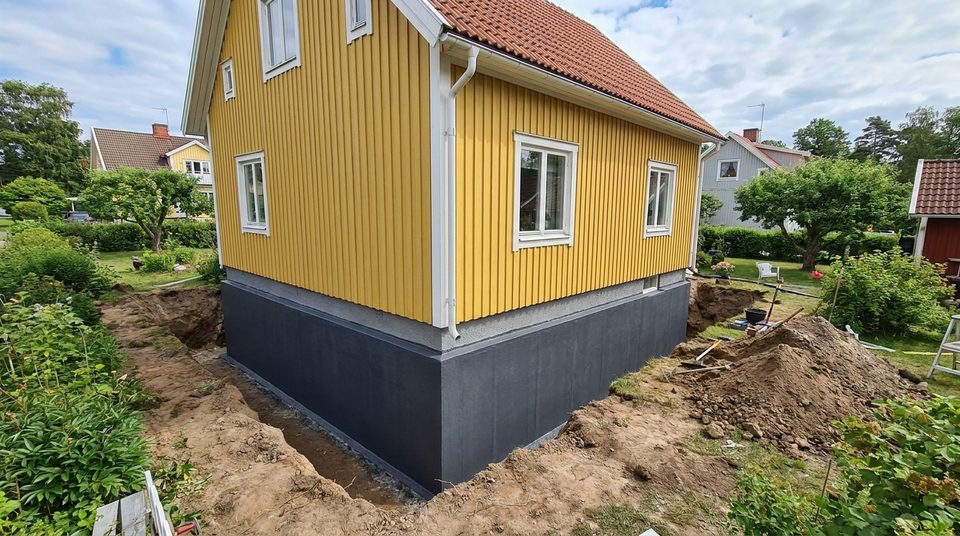 Fuktskydd på källarvägg